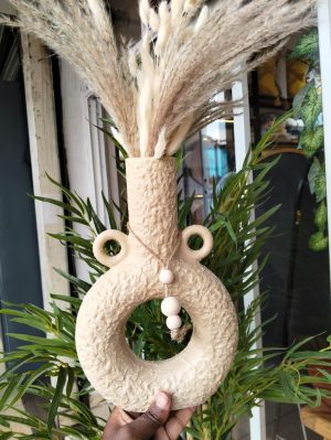 Donut Decorative Ceramic Vase With Bead Garland